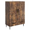 vidaXL Dressoir met lade Gerookt eiken 66 x 34,5 x 95 cm Bewerkt hout