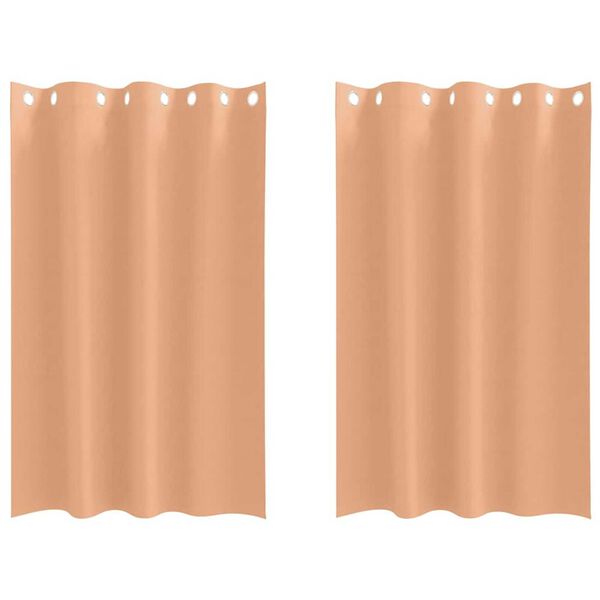 vidaXL Zwart-out Gordijnen met Ringen 2 pcs Licht Bruin 175 x 140 cm