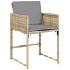 vidaXL 7-delige Tuinset met kussens poly rattan gemengd beige