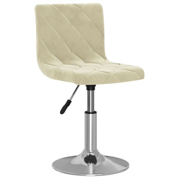 vidaXL Eetkamerstoel draaibaar fluweel cr&egrave;mekleurig