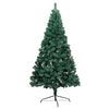 vidaXL Kunstkerstboom met verlichting en kerstballen half 120 cm groen