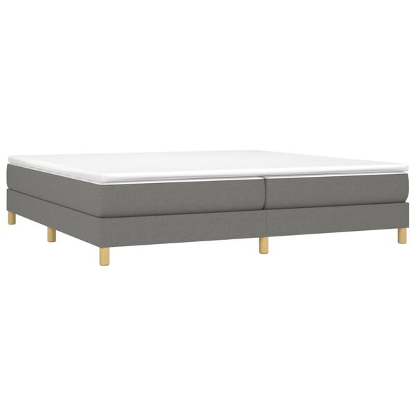 vidaXL Boxspring bed stof donkergrijs 200x200 cm