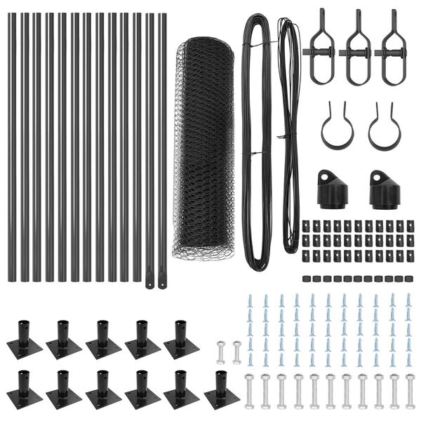 vidaXL Afrasteringspaal Grijs 25 x 0,6 m (25 mm gaas) Staal en PVC