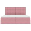 vidaXL Opbergbed met LED met matras Roze 200 x 200 cm Fluweel
