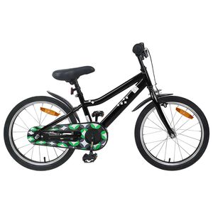 vidaXL Kinderfiets 18 Inch voor 5-7 jaar Zwart