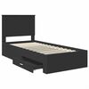 vidaXL Bedframe met lade Zwart en Zilver 100 x 200 cm Bewerkt hout