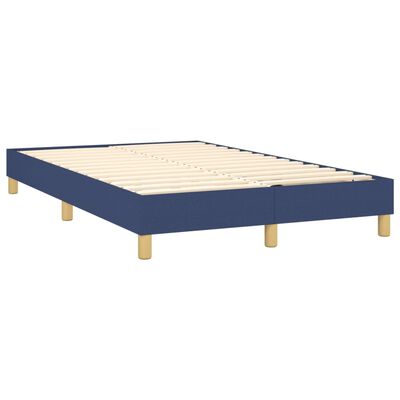 vidaXL Boxspring met matras en LED stof blauw 120x200 cm