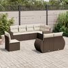 vidaXL 8-delige Loungeset met kussens poly rattan bruin