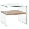 vidaXL Salontafel 50x50x45 cm gehard glas transparant