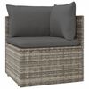 vidaXL 5-delige Loungeset met kussens poly rattan grijs