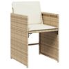 vidaXL 5-delige Tuinset met kussens poly rattan beige