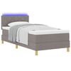 vidaXL LED Box Spring Bed met matras met LED Taupe 90 x 200 cm Stof
