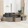 vidaXL Tuin Sofa Set met kussen met opslag 6 pcs Grijs Poly riet