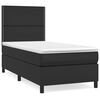 vidaXL Boxspring met matras kunstleer zwart 100x200 cm