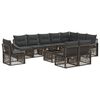 vidaXL Tuinbankenset 11 st Grijs poly rattan
