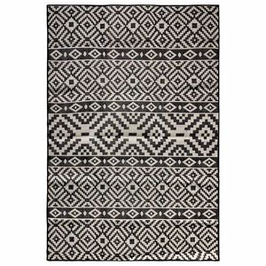 vidaXL Buitenkleed met patroon platgeweven 160x230 cm zwart