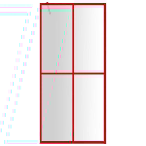 vidaXL Inloopdouchewand transparant 80x195 cm ESG-glas rood