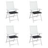 vidaXL Tuinstoelkussens 4 st ruitpatroon 40x40x4 cm stof zwart