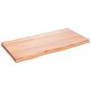 vidaXL Wastafelblad 80x40x(2-4) cm behandeld massief hout lichtbruin