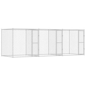 vidaXL Hondenbench Zilver 600 x 200 x 200 cm Gegalvaniseerd staal