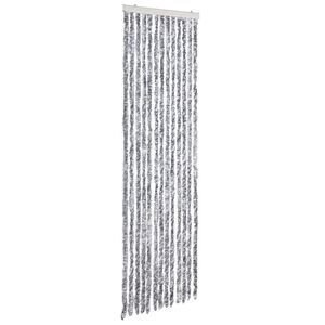 vidaXL Vliegengordijn 56x185 cm chenille wit en grijs