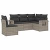 vidaXL 5-delige Loungeset met kussens poly rattan lichtgrijs