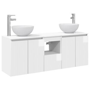 vidaXL Badkamerkastenset 3 st Hoogglans Wit 49,5 x 41 x 64,5 cm