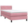 vidaXL Boxspring met matras fluweel roze 80x210 cm