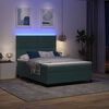 vidaXL LED Box Spring Bed met matras Donkergroen 160 x 200 cm Stof