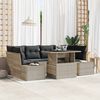 vidaXL Tuin Sofa Set met kussen 7 pcs Licht Grijs en Donker Grijs