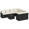 vidaXL Bankstel 9 st Zwart en Cr&egrave;me poly rattan