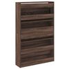 vidaXL Schoenenkast 80x21x125,5 cm bewerkt hout bruin eikenkleur