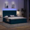 vidaXL Ottoman bed met matrassen en LED's 180x200cm fluweel