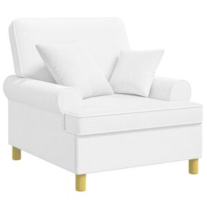 vidaXL XL fauteuil met kussens Wit Stof