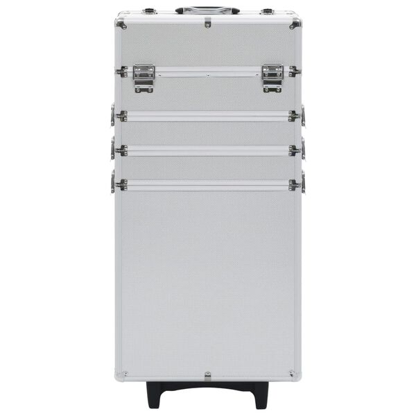 vidaXL Make-up trolley aluminium zilverkleurig