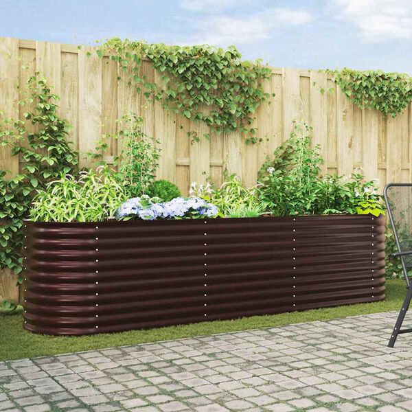 vidaXL Verhoogde plantenbak Bruin 320 x 80 x 81 cm Staal