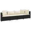 vidaXL 4-delige Loungeset met kussens poly rattan zwart