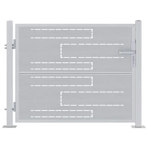 vidaXL Tuinpoort 85 x 70 cm Roestvrij staal zilver Vergrendelbaar