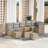 vidaXL Tuin Sofa Set met kussen met opslag 9 pcs beige en lichtgrijs