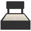 vidaXL Opslag bed met hoofdeinde Zwart 75 x 190 cm Bewerkt hout