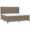 vidaXL Boxspring met matras en LED stof taupe 200x200 cm