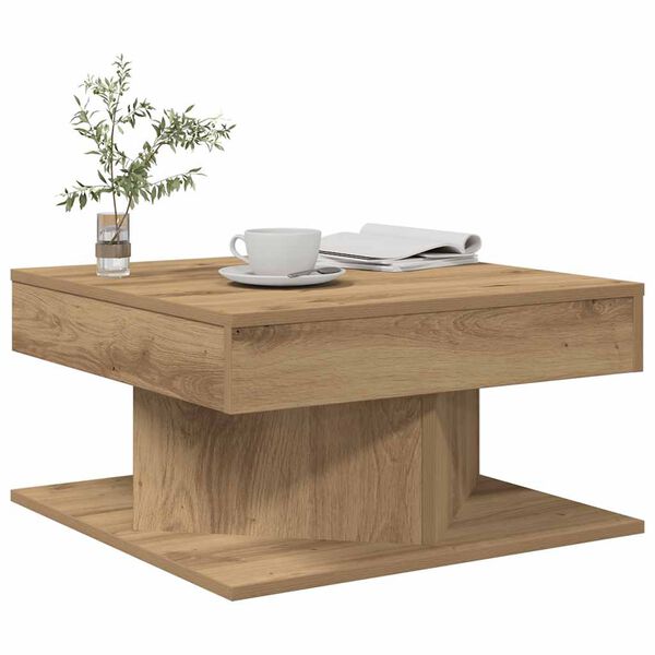 vidaXL Salontafel 55x55x30 cm bewerkt hout artisanaal eikenkleurig