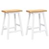 vidaXL Barkrukken 2 stuks Wit Massief Hout Rubber
