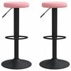 vidaXL Barkrukken 2 st fluweel roze