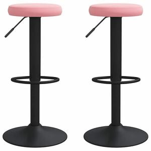 vidaXL Barkrukken 2 st fluweel roze