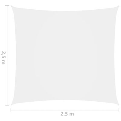 vidaXL Zonnescherm vierkant 2,5x2,5 m oxford stof wit
