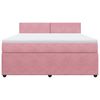 vidaXL Boxspring met matras fluweel roze 180x200 cm