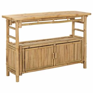 vidaXL Wandtafel met plank met opslag Naturel 110 x 35 x 75 cm Bamboe