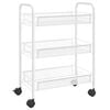 vidaXL Keukentrolley 3-laags 46x26x54 cm ijzer wit