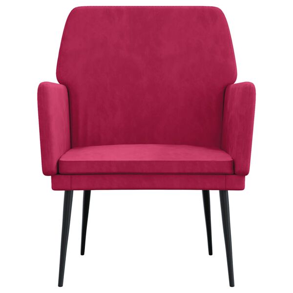 vidaXL Fauteuil 62x79x79 cm fluweel wijnrood